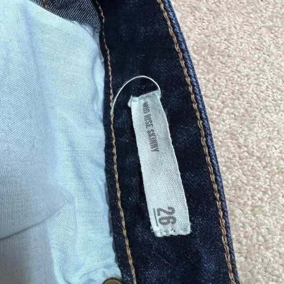 Harper Jeans Blue Mid Rise Skinny Women's Size 26 Pockets - Picture 8 of 13